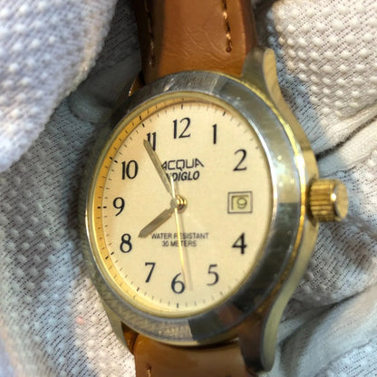 Reloj Timex Acqua Hombre Año 2001 Fondo Marfil Raro Indiglo