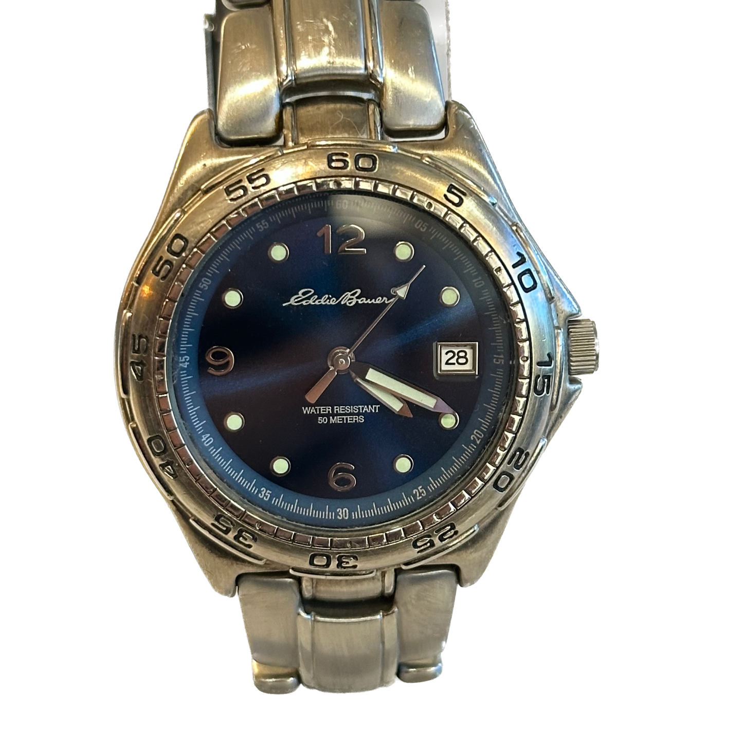 Reloj Eddie Bauer Hombre Año 1998 Acero Azul 42mm