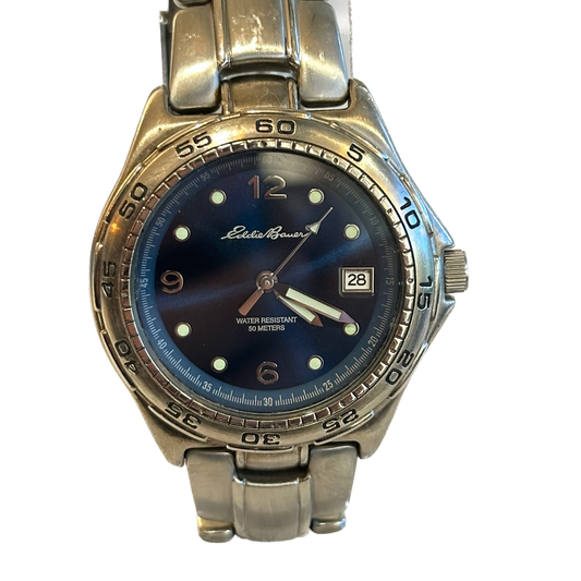 Reloj Eddie Bauer Hombre Año 1998 Acero Azul 42mm