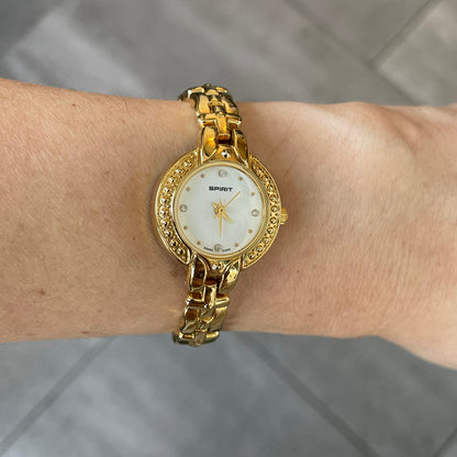 Reloj Joya Spirit Mujer Swiss Made Dorado 90´s Guilloché Radial