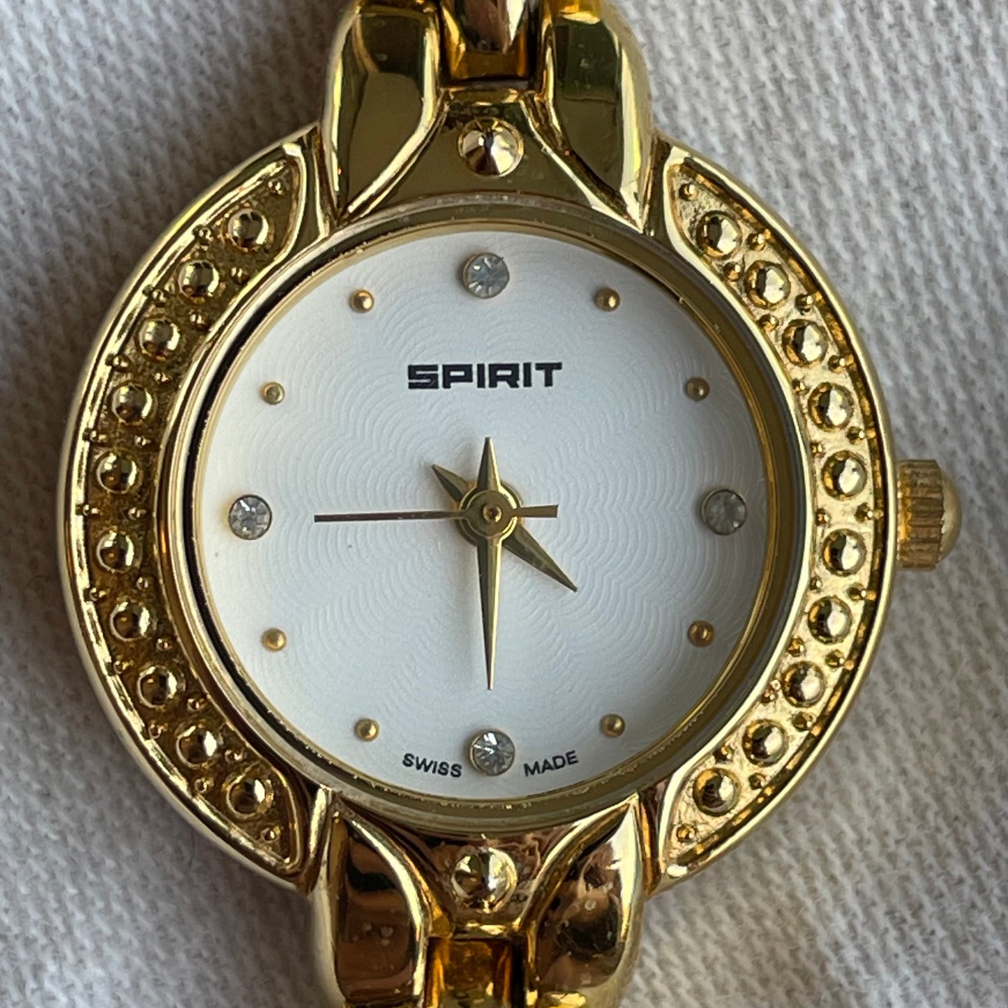 Reloj Joya Spirit Mujer Swiss Made Dorado 90´s Guilloché Radial