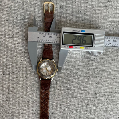 Reloj America Perry Ellis Mujer 90s Bicolor Pulsera Trenzada ÚNICO