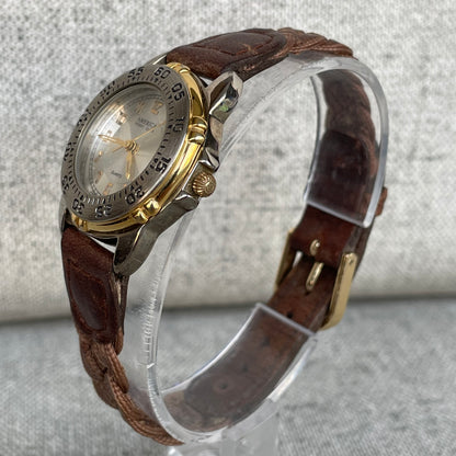 Reloj America Perry Ellis Mujer 90s Bicolor Pulsera Trenzada ÚNICO