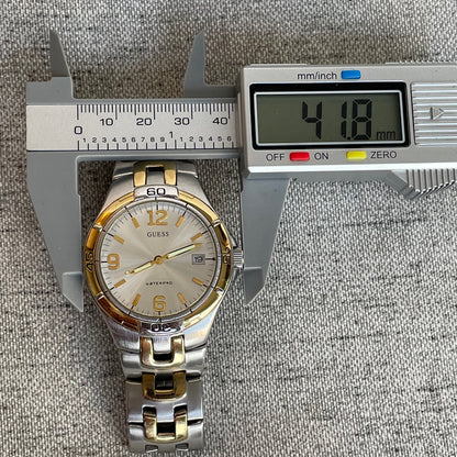 Reloj Guess Waterpro Hombre Años 2000 Bicolor 42mm Dial Sunburst