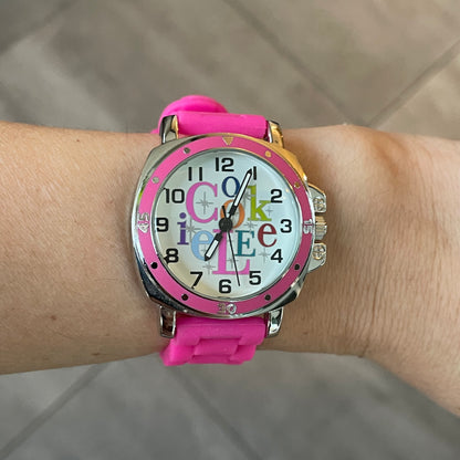 Reloj Cookie Lee Mujer Cuarzo Fucsia Y2K 2000s Nuevo