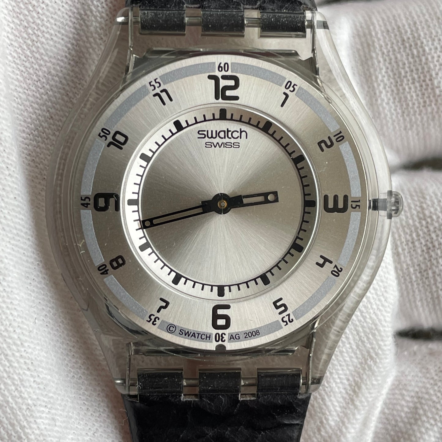 Reloj Swatch Unisex NOS Año 2008 Full Set Transparente