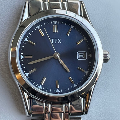 Reloj TFX Mujer Cuarzo Azul Full Set Años 2000 escaso NOS