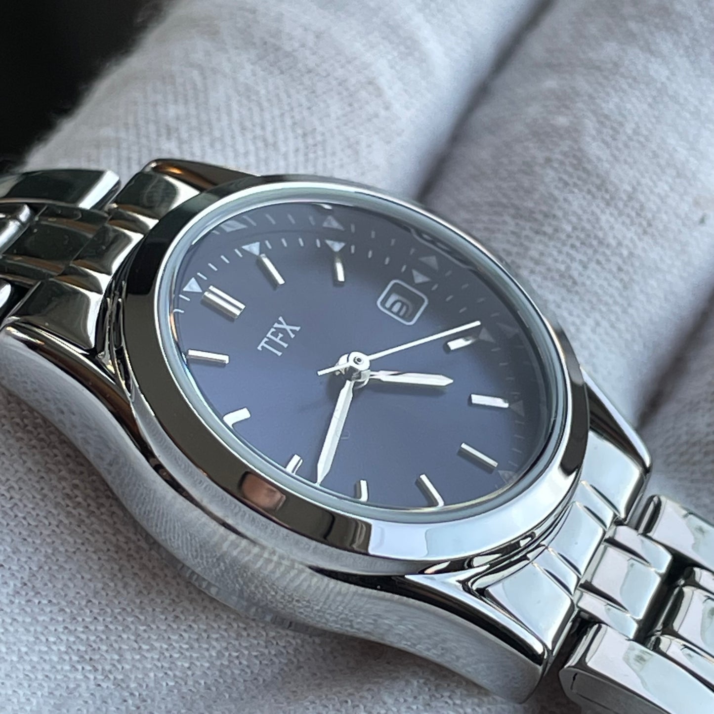 Reloj TFX Mujer Cuarzo Azul Full Set Años 2000 escaso NOS