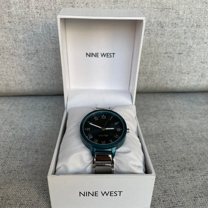 Reloj Nine West Mujer Años 2010s Teal Full Set 37mm