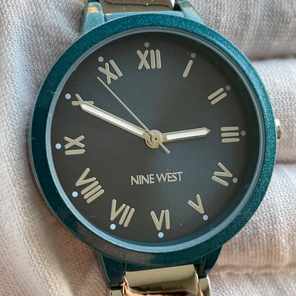 Reloj Nine West Mujer Años 2010s Teal Full Set 37mm