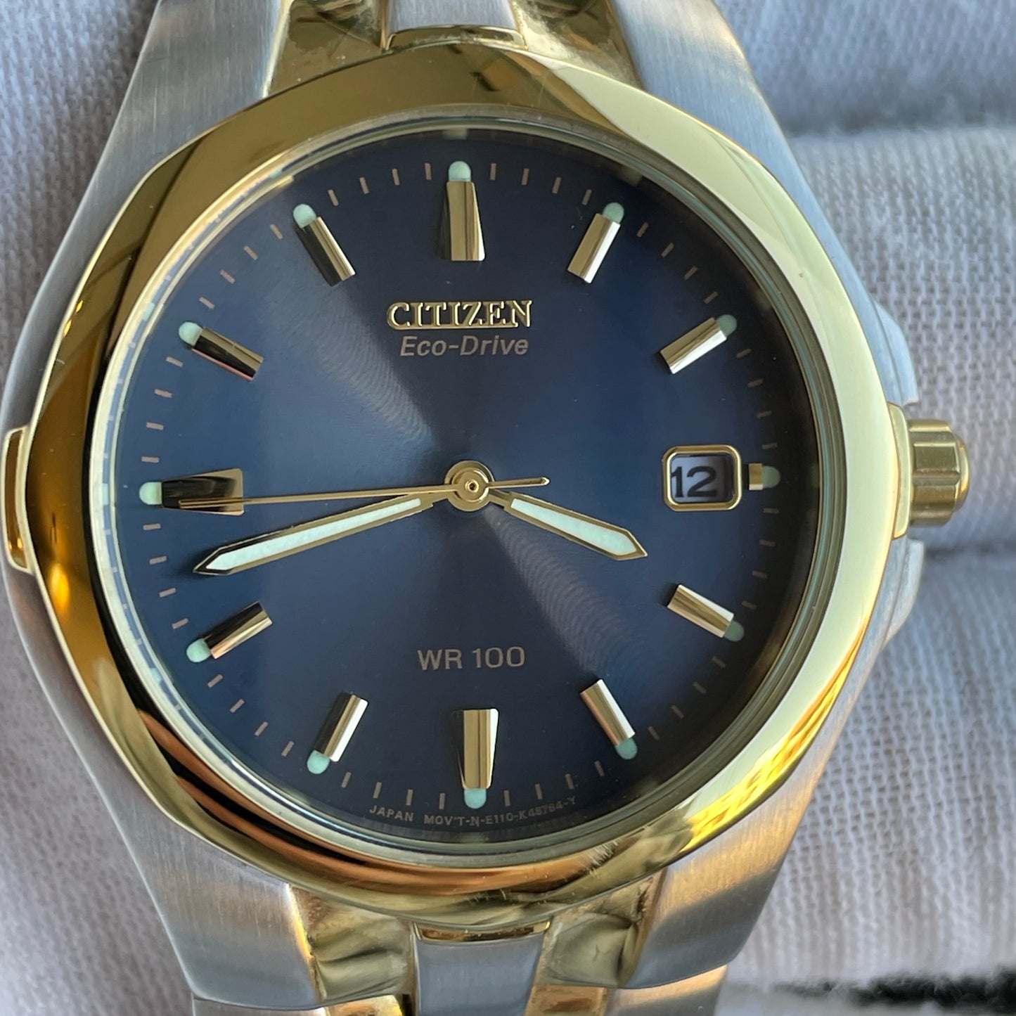 Reloj Citizen Eco-Drive Hombre NOS Azul 2000s SOLAR two tone