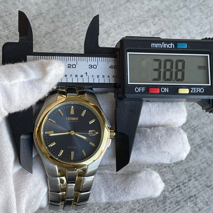 Reloj Citizen Eco-Drive Hombre NOS Azul 2000s SOLAR two tone