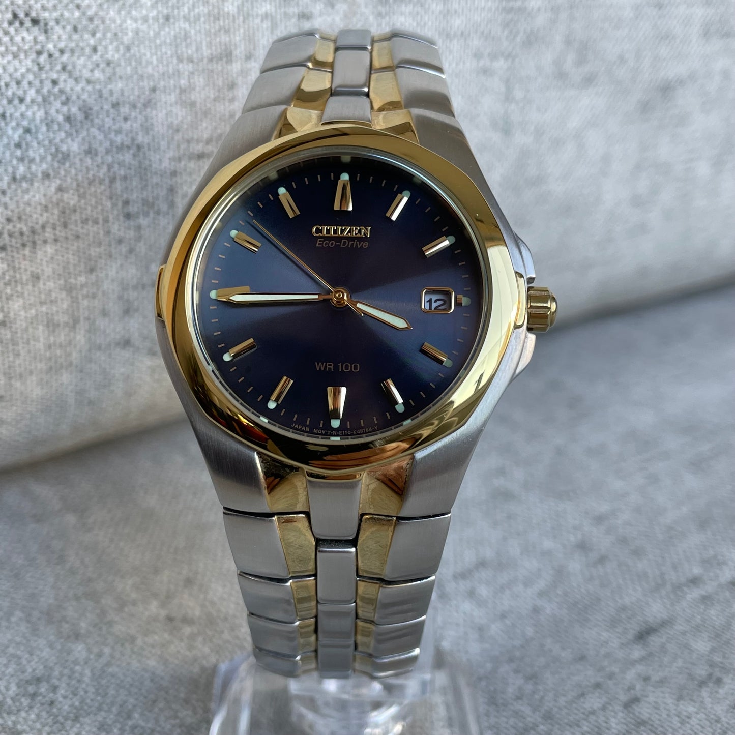 Reloj Citizen Eco-Drive Hombre NOS Azul 2000s SOLAR two tone