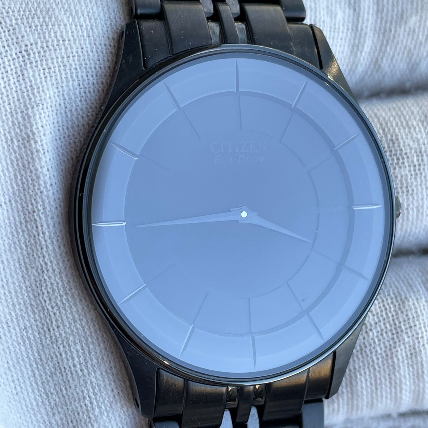 Reloj Citizen Stiletto Hombre 2010 Eco-Drive SOLAR Zafiro Blackout NOS