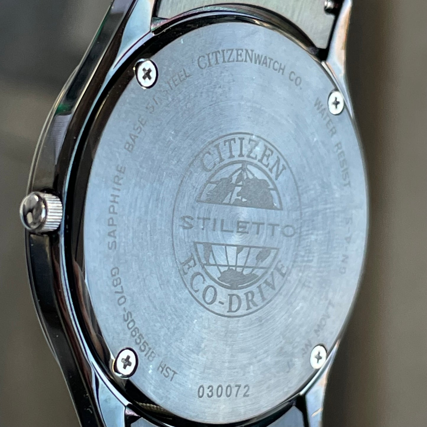 Reloj Citizen Stiletto Hombre 2010 Eco-Drive SOLAR Zafiro Blackout NOS
