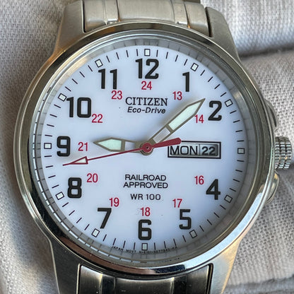 Reloj Citizen Eco-Drive Hombre 2002 Railroad Approved NOS Solar ÚNICO