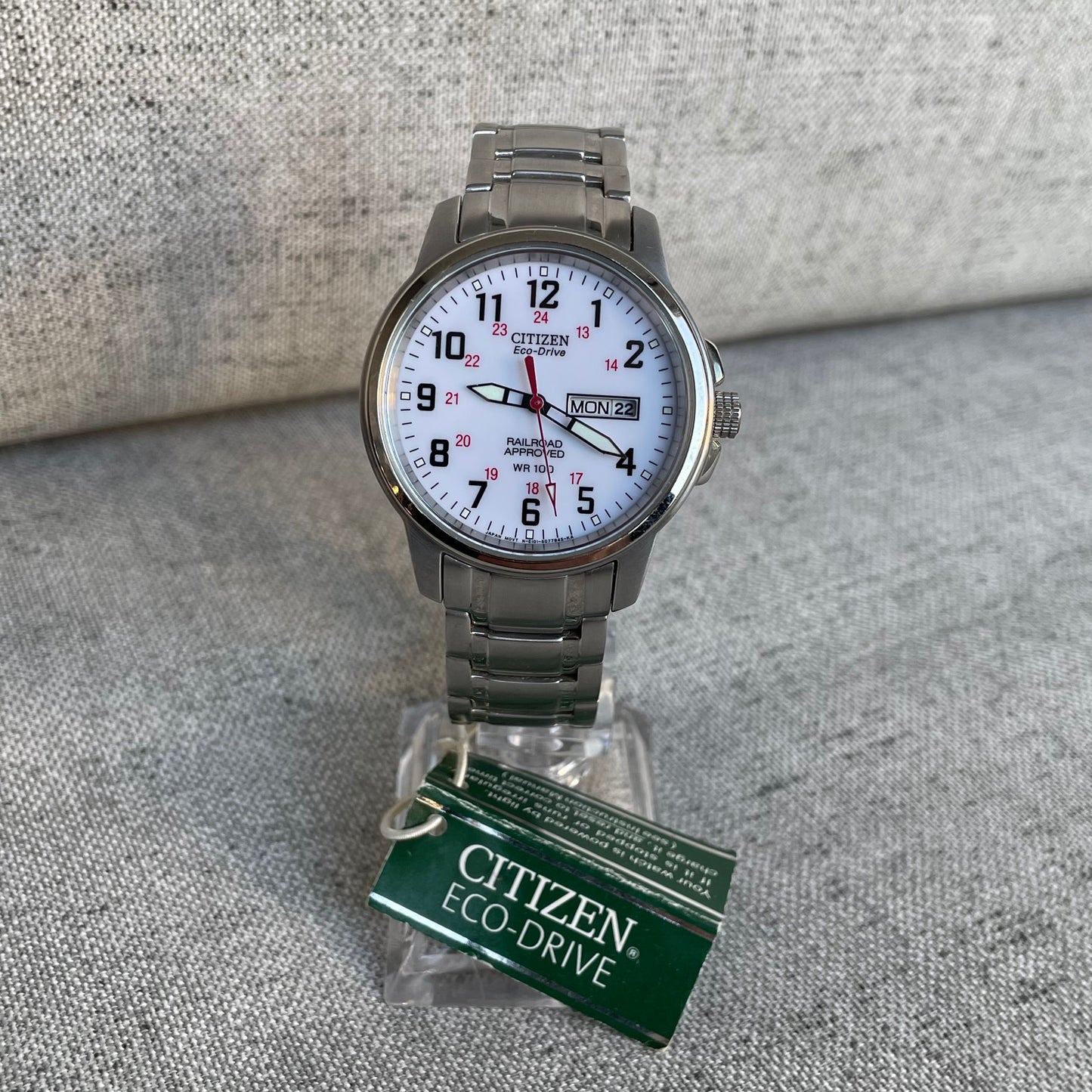 Reloj Citizen Eco-Drive Hombre 2002 Railroad Approved NOS Solar ÚNICO