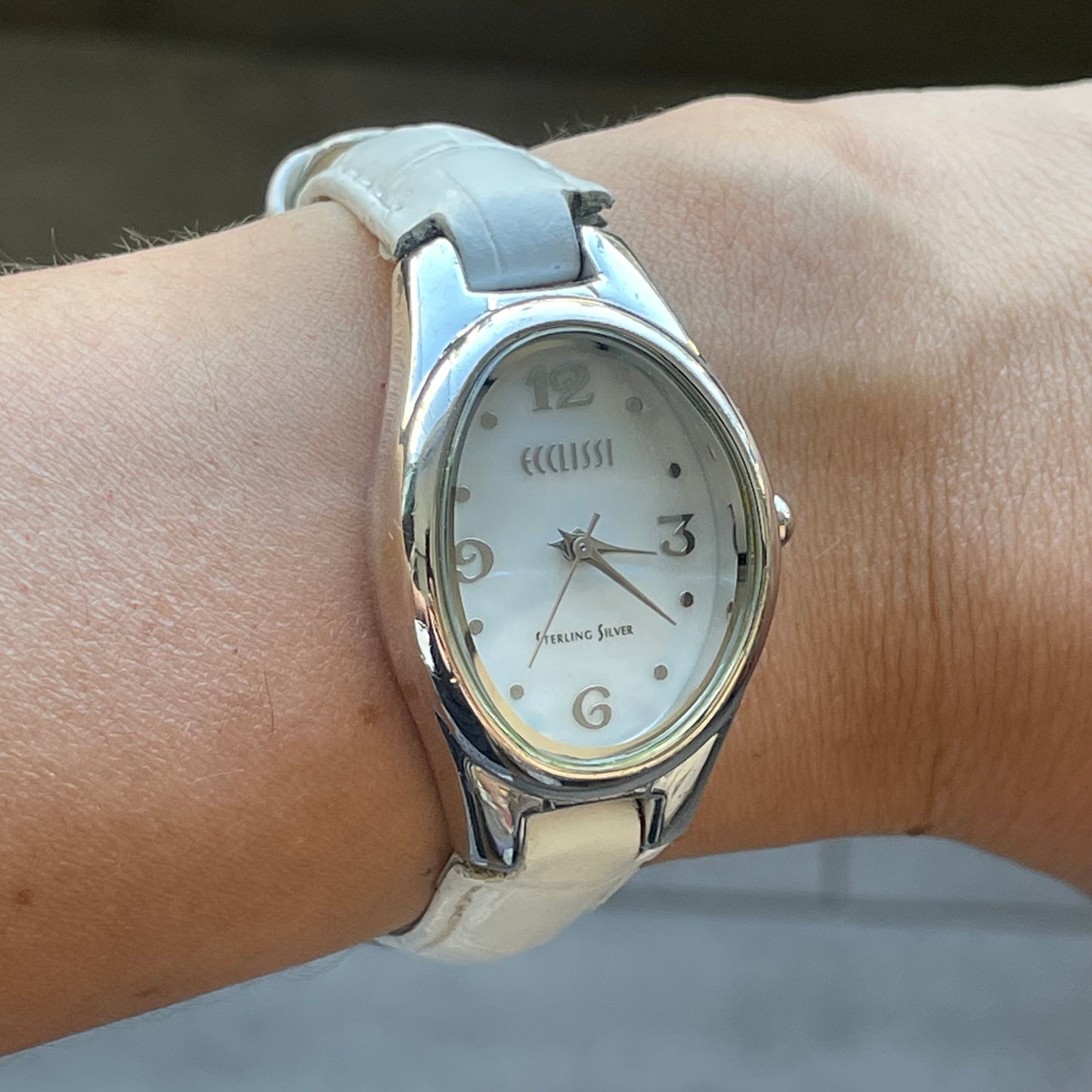 Reloj Ecclissi Plata 925 Mujer Año 2001 Oval Madreperla