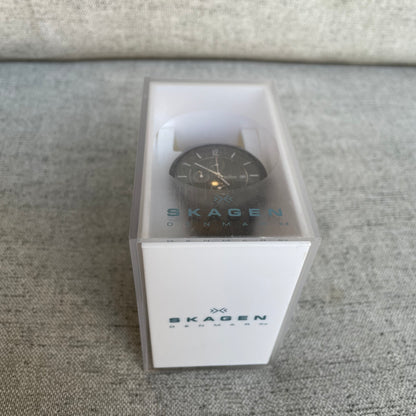 Reloj Skagen Denmark Hombre Negro 2010´s Mesh Cronógrafo 39mm