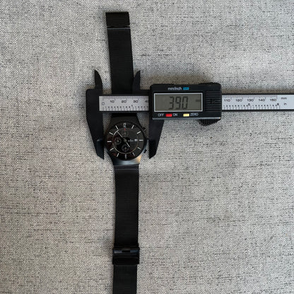 Reloj Skagen Denmark Hombre Negro 2010´s Mesh Cronógrafo 39mm