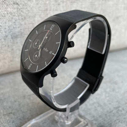 Reloj Skagen Denmark Hombre Negro 2010´s Mesh Cronógrafo 39mm