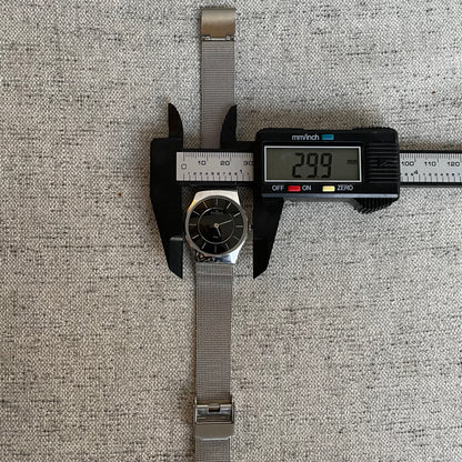 Reloj Skagen Denmark Mujer 2000s Negro Malla Acero Caja Original
