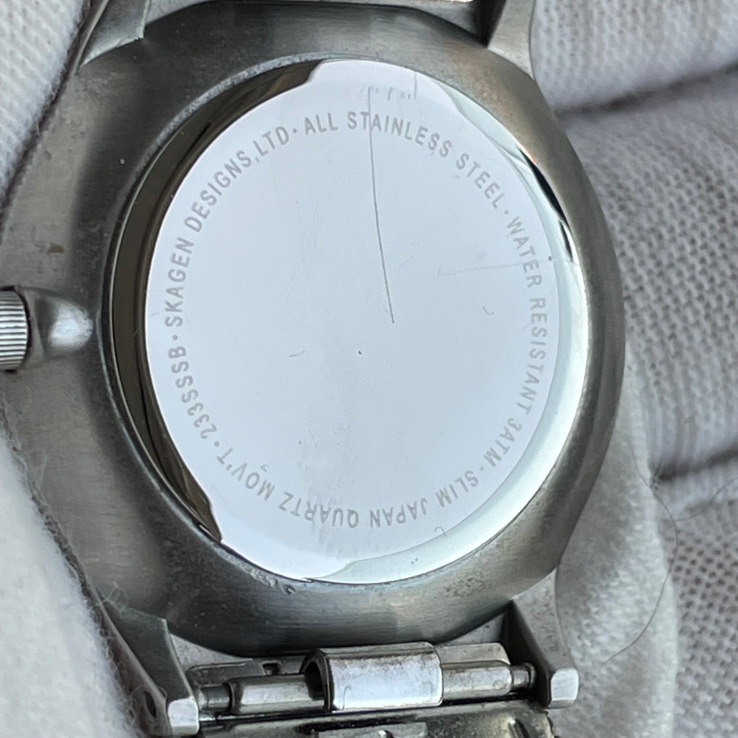 Reloj Skagen Denmark Mujer 2000s Negro Malla Acero Caja Original