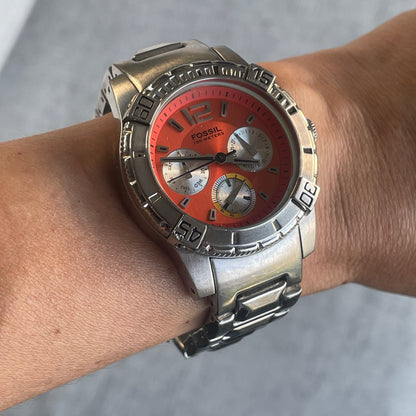 Reloj Fossil Mujer Año 2007 Naranjo Luminoso Diver Urbano