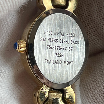 Reloj Joya Armitron Diamond Mujer Años 90 Ovalado Dorado