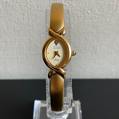 Reloj Joya Armitron Diamond Mujer Años 90 Ovalado Dorado
