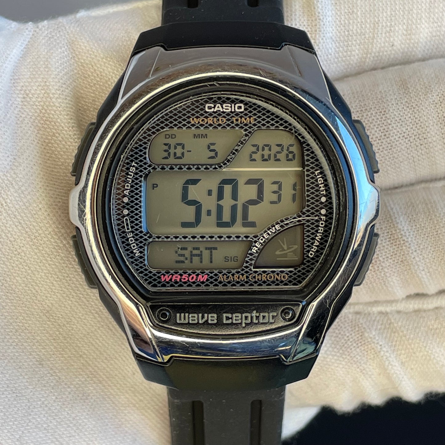Reloj CASIO Hombre Año 2006 Wave Ceptor WV-58A World Time ESCASO