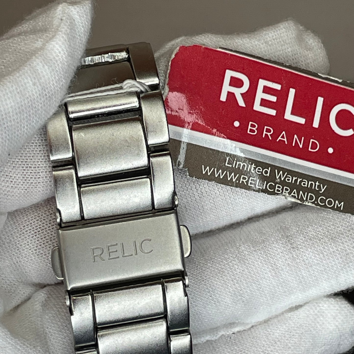 Reloj Relic by Fossil Hombre Año 2007 NOS Acero Tonneau ÚNICO