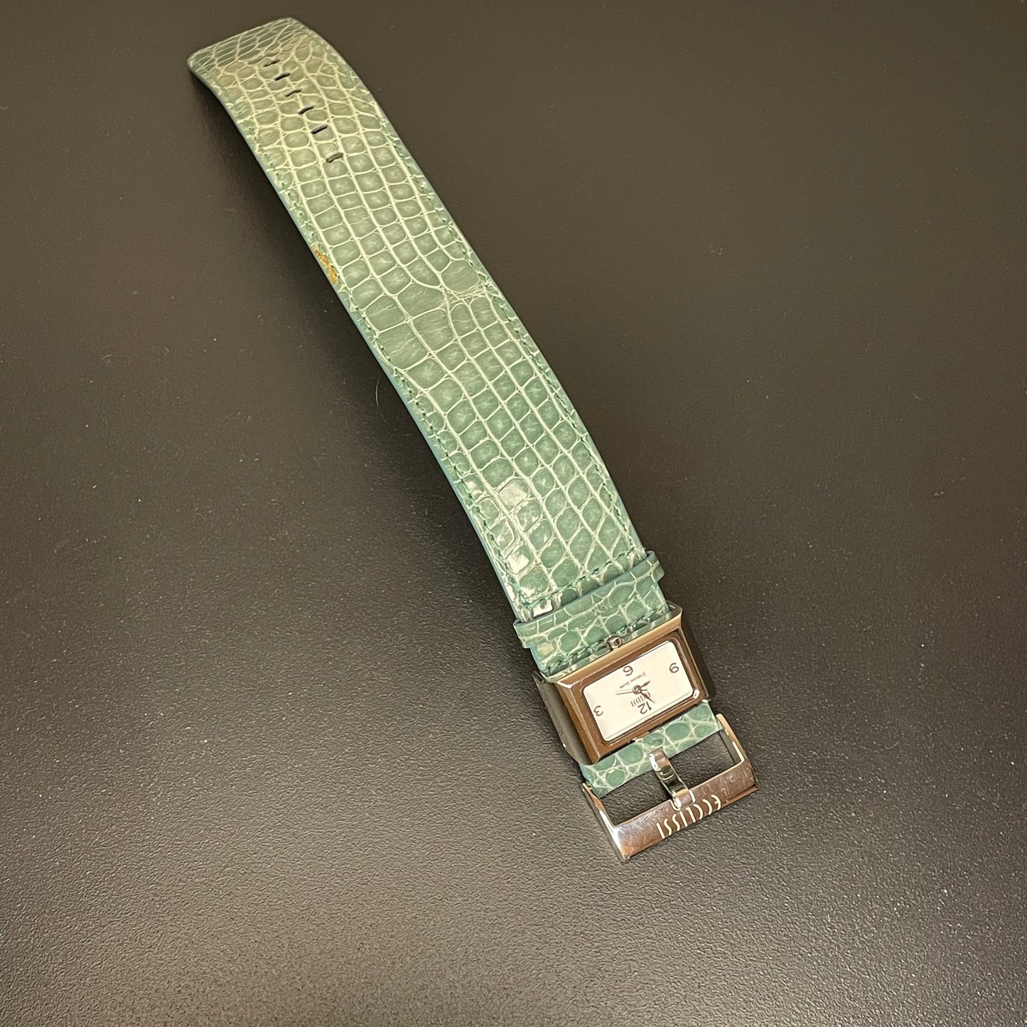 Reloj Ecclissi Mujer Años 2000´s Plata 925 NOS Correa Verde Exclusivo RARO