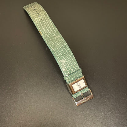 Reloj Ecclissi Mujer Años 2000´s Plata 925 NOS Correa Verde Exclusivo RARO