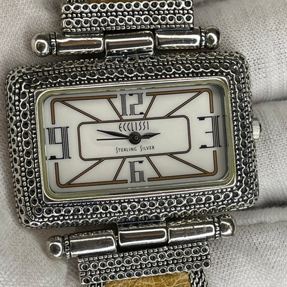 Reloj Ecclissi Plata Esterlina 925 Mujer Art Deco Rectangular Año 2001