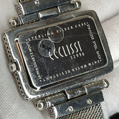 Reloj Ecclissi Plata Esterlina 925 Mujer Art Deco Rectangular Año 2001