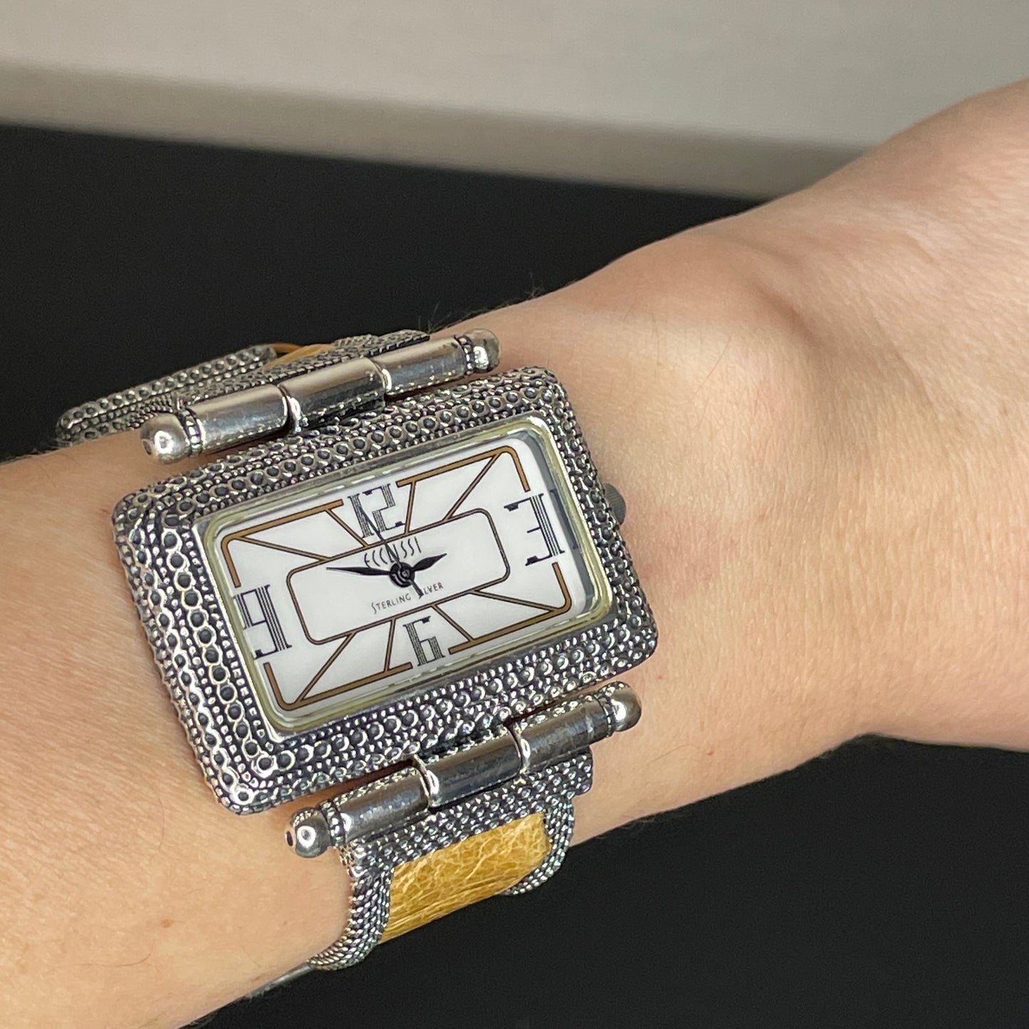 Reloj Ecclissi Plata Esterlina 925 Mujer Art Deco Rectangular Año 2001