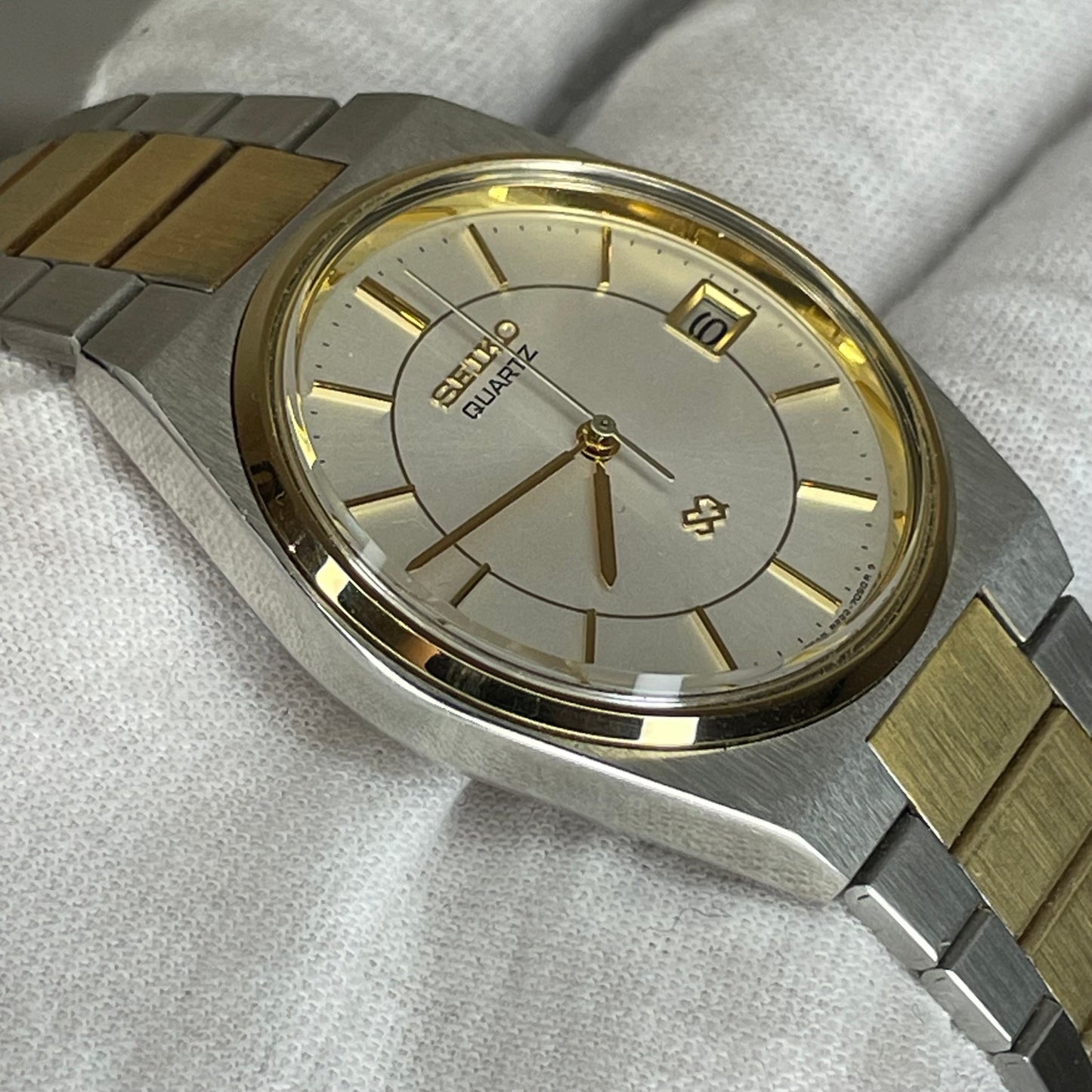 Reloj Seiko SQ Hombre Año 1981 36mm Bicolor Pulsera Original Impecable