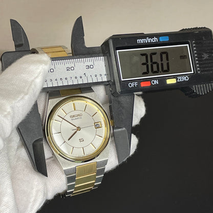 Reloj Seiko SQ Hombre Año 1981 36mm Bicolor Pulsera Original Impecable