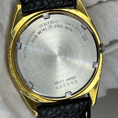 Reloj Seiko 7N43-8111 President Style Abril 1994 Day-Date Negro 36mm