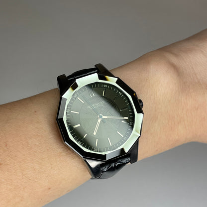 Reloj Kenneth Cole Mujer Años 2010 Octogonal Gris Oscuro
