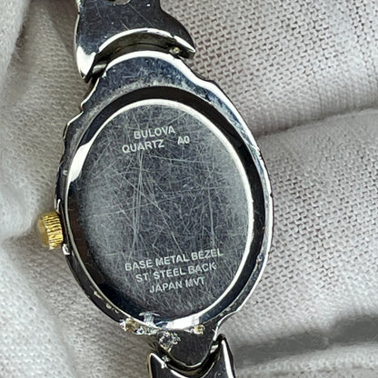 Reloj Joya Bulova Mujer Ovalado Bicolor Años 2000 Art Nouveau