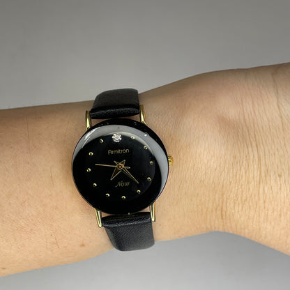 Reloj Armitron Now 75/2447 Mujer Minimalismo Negro Dorado Año 2005