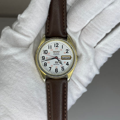 Reloj Seiko SQ Railroad Approved 7546-8069 Agosto 1979 Japón ÚNICO