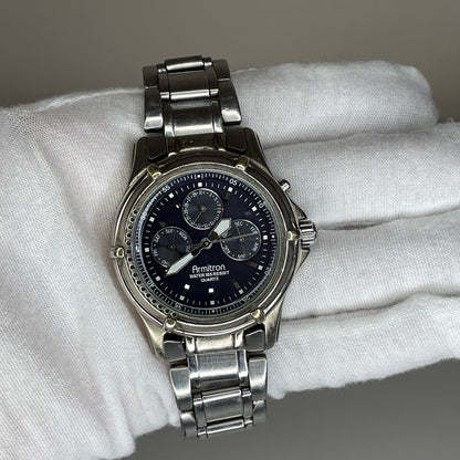 Reloj Armitron Multifunction Blue Dial Calendar Año 2001 Original 40 mm MUY ESCASO