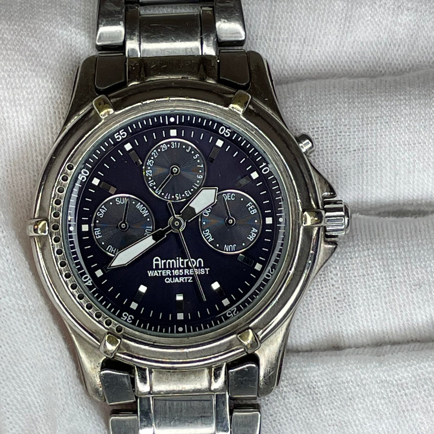 Reloj Armitron Multifunction Blue Dial Calendar Año 2001 Original 40 mm MUY ESCASO