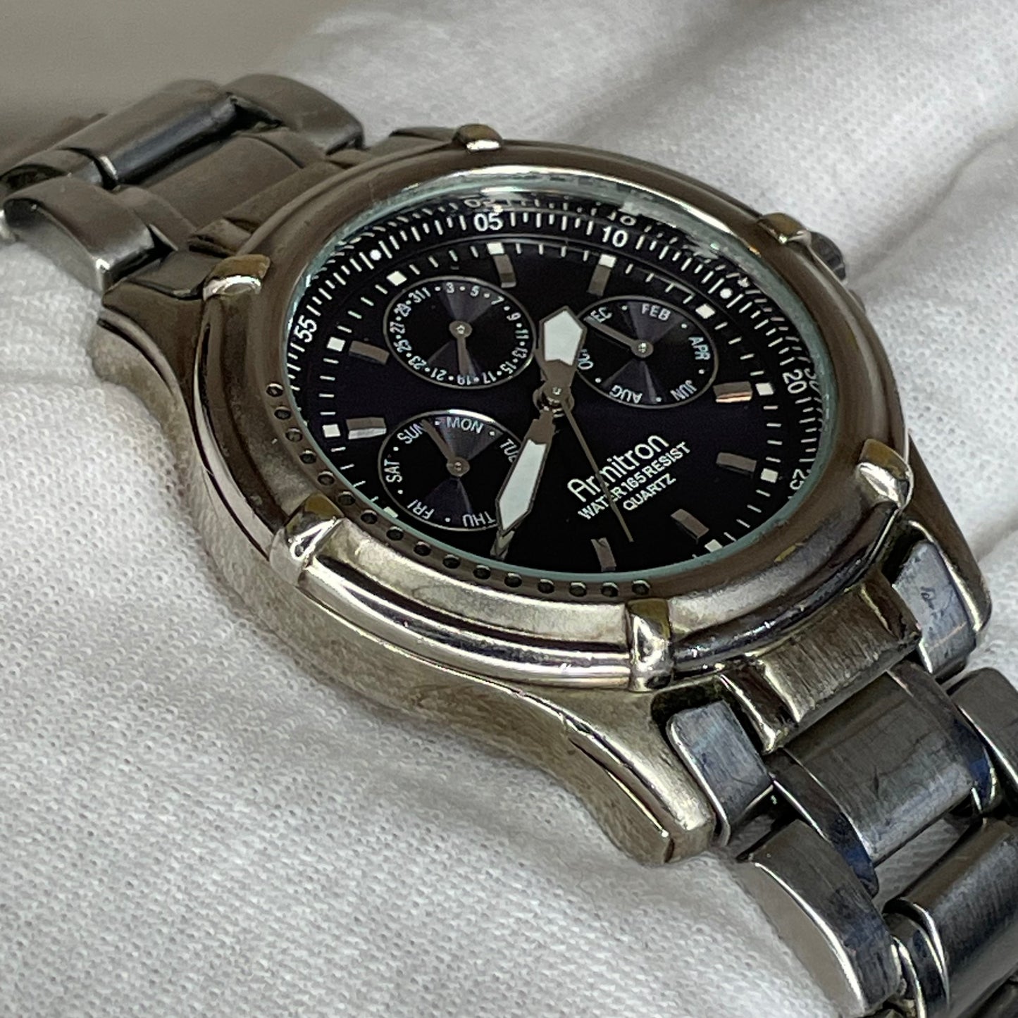Reloj Armitron Multifunction Blue Dial Calendar Año 2001 Original 40 mm MUY ESCASO