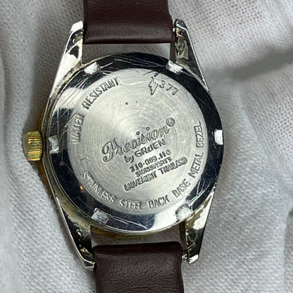 Reloj Gruen Precision Quartz Mujer Año 1995 Bicolor 28 mm Bisel estriado