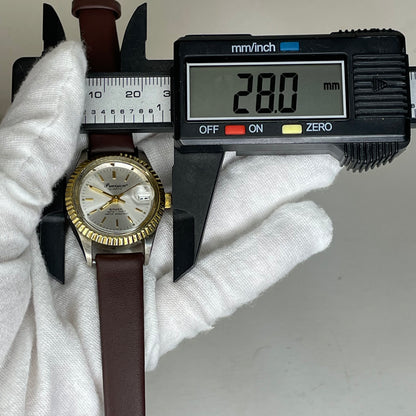 Reloj Gruen Precision Quartz Mujer Año 1995 Bicolor 28 mm Bisel estriado