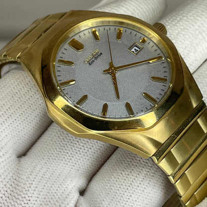 Reloj Citizen Eco-Drive SOLAR Gold Tone Años 2000 Muñeca grande